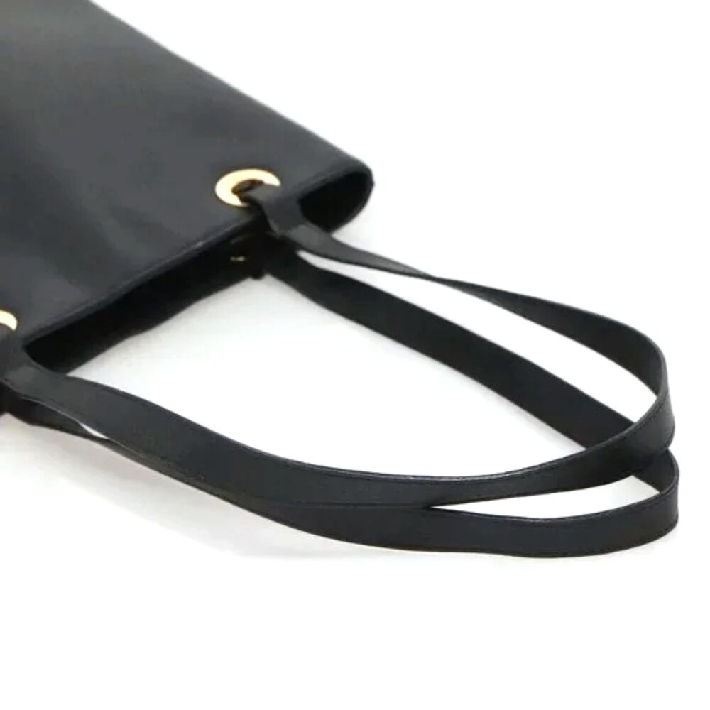 SALE Vintage Gucci Leather Aphrodite Black Tote Bag Medium Gold w/FREE Accessory - Picture 9 of 16